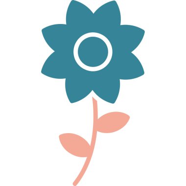 Çiçek. Web simgesi basit illüstrasyon