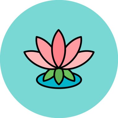 Nilüfer çiçeği vektör resimleme simgesi