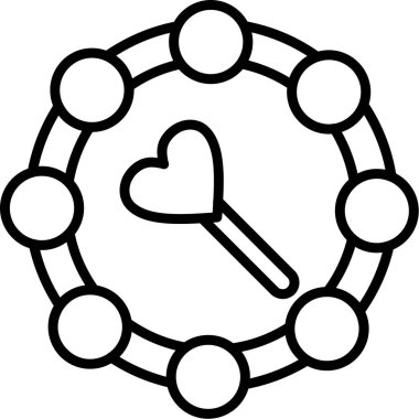 bağlantı sevgi kalp simgesi ana hat biçiminde