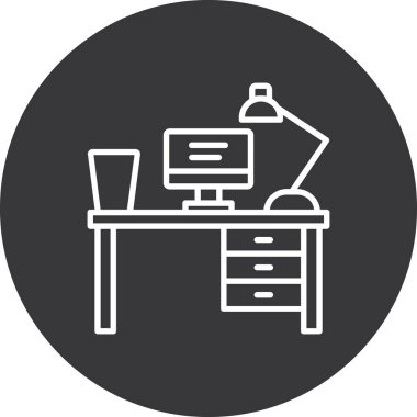 ofis masası vektör simgesi