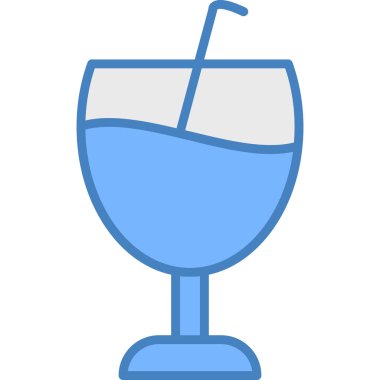 Kokteyl içeceği web simgesi, basit vektör çizimi