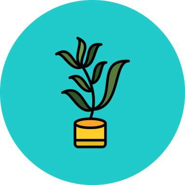 Saksı dikin. Basit illüstrasyon