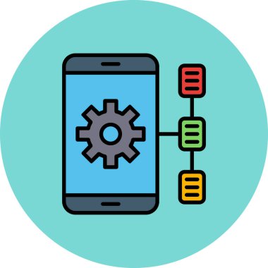 Cep telefonu simgesi, vektör illüstrasyonu