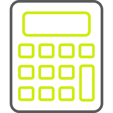 Hesap makinesi simgesi. Taslak tarzı. Beyaz renk arkaplanda izole edilmiş vektör sembolü.