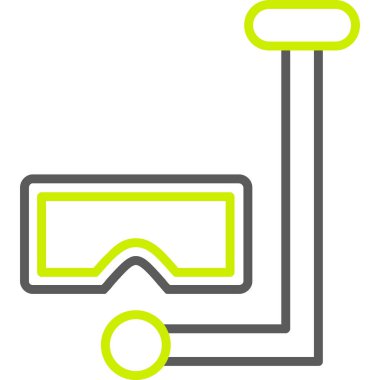 Modern bir kameranın yeşil ve beyaz çizgisinin vektör çizimi