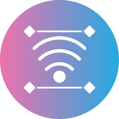 Dairedeki bir wifi simgesinin vektör illüstrasyonu