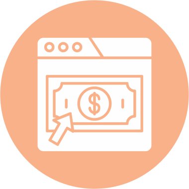 Para için. Web simgesi basit illüstrasyon