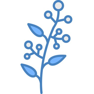 Çiçekli doğa ikonu ana hatlarıyla doldurulmuş.