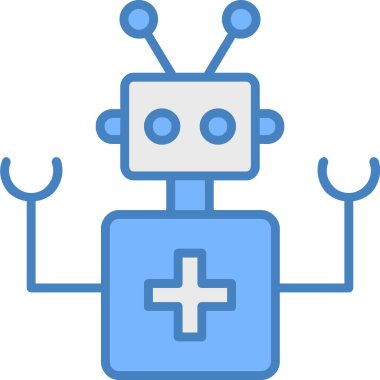 robot. Web simgesi basit illüstrasyon