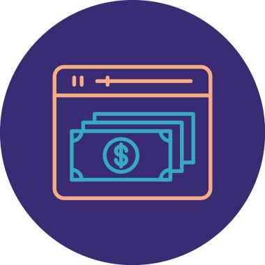 Dolar. Web simgesi basit illüstrasyon