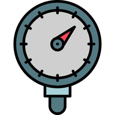 ometre simgesi. Web için ölçüm vektör simgelerinin özet çizimi