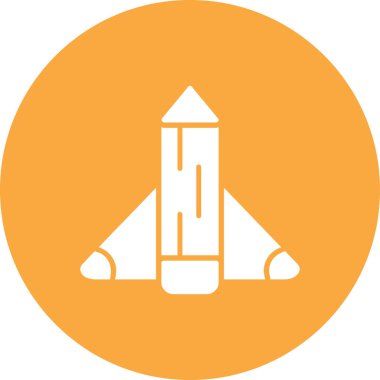 Roket. Web simgesi basit illüstrasyon