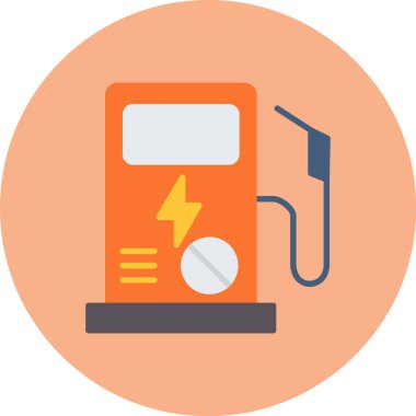 düz stil elektrik yükleme simgesi