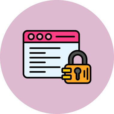 Kilit. Web simgesi basit illüstrasyon