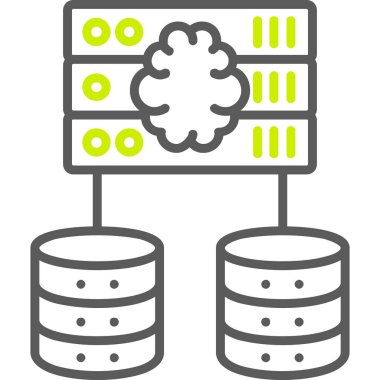 veritabanı ağ sunucu simgesi ana hat biçiminde