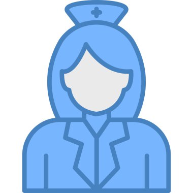 Avatar hemşire tıbbi simgesi - ana hatları biçiminde