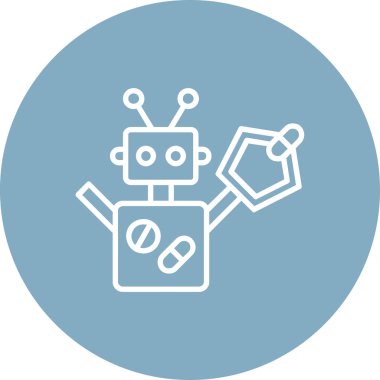 robot. Web simgesi basit illüstrasyon