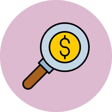 Büyütme cam simgesi, vektör illüstrasyonu