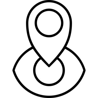 konum haritası pin simgesi ana hat biçiminde