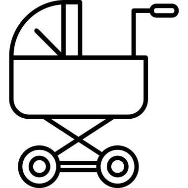 bebek arabası simgesi. vektör çizim