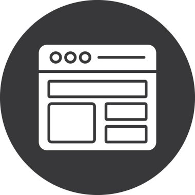 Web sayfası tarayıcı simgesi ana hat biçiminde