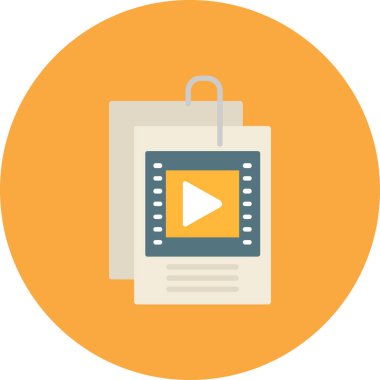 video vektör dairesi düz simgesi