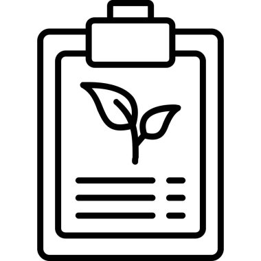 Eko yaprağı ekolojisi simgesi ana hat biçiminde