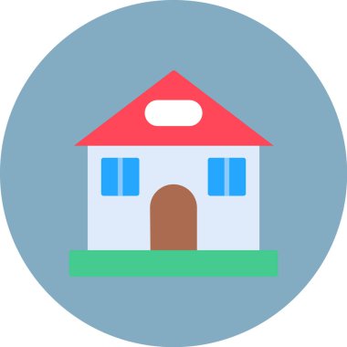 Eve. Web simgesi basit illüstrasyon