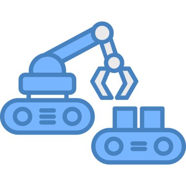 Robotik kol. Web simgesi basit illüstrasyon