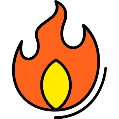 Filedoutline biçiminde yanan kibrit ikonu