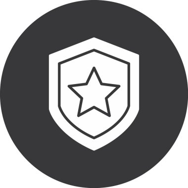 Yıldız Rozeti simgesi, vektör illüstrasyonu