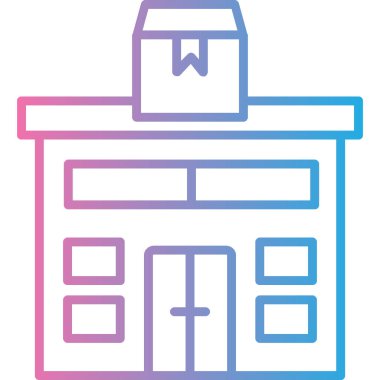 Bina. Web simgesi basit illüstrasyon