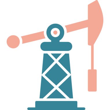 Petrol kulesi ikonu. Web için petrol platformu vektör simgelerinin düz çizimi