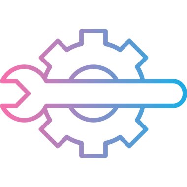 İngiliz anahtarı simgesi vektör illüstrasyonu