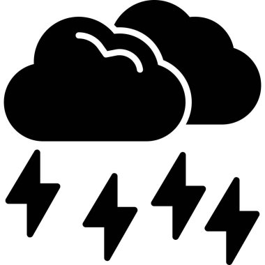 Anahat biçiminde bulut yıldırım simgesi