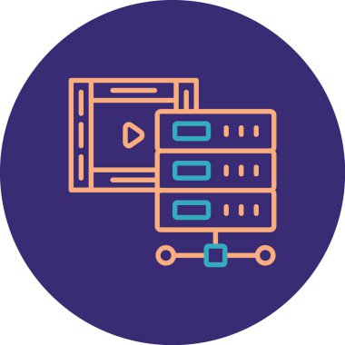 Sunucu. Web simgesi basit illüstrasyon