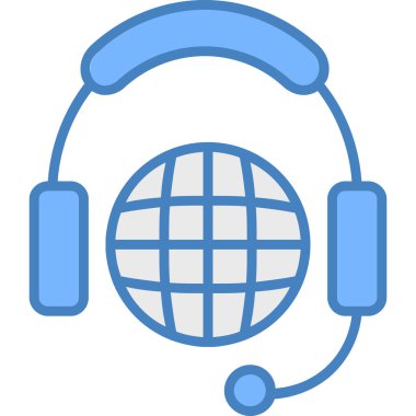 Kulaklık. Web simgesi basit illüstrasyon