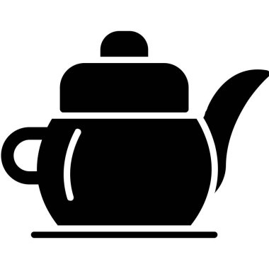 Çaydanlık çayı ikonu, vektör illüstrasyonu