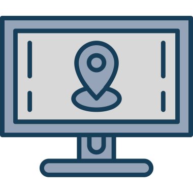 konum. Web simgesi basit illüstrasyon