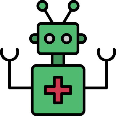 robot. Web simgesi basit illüstrasyon