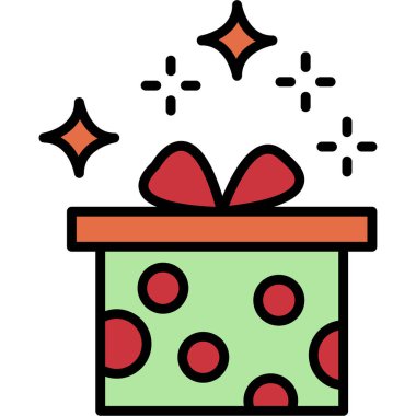 Hediye. Web simgesi vektör illüstrasyonu