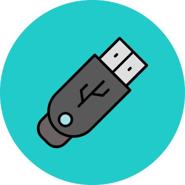 USB sürücü simgesi. Web için usb sürücüsü vektör simgelerinin özet çizimi