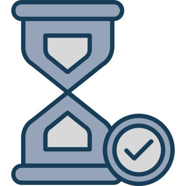 saat kum saati simgesi doldurulmuş ana hatlar biçiminde