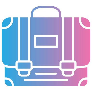 Bavul. Web simgesi basit illüstrasyon