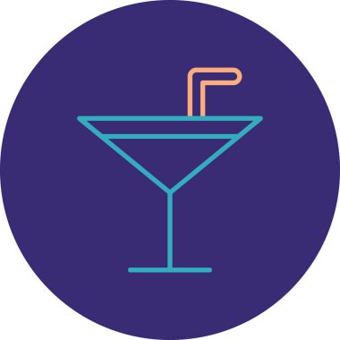 Kokteyl. Web simgesi basit illüstrasyon