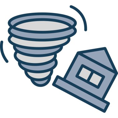 Kasırga vektör illüstrasyon grafik tasarımı olan ev