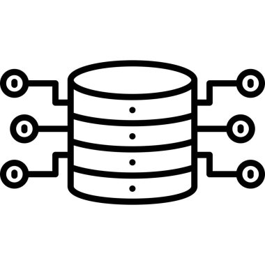 veritabanı vektör çizgisi simgesi