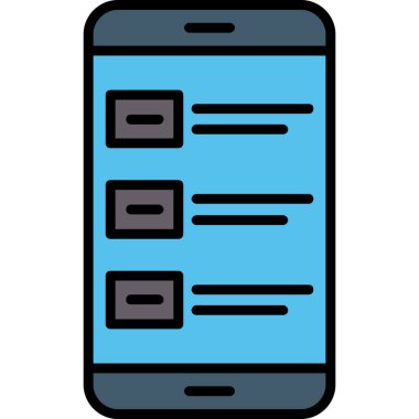 Akıllı telefon simgesi. Web için akıllı telefon vektör simgelerinin özet çizimi