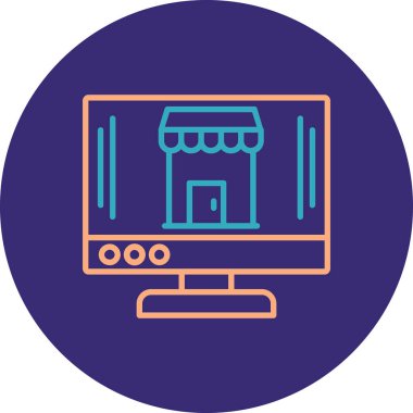 Alışveriş mağazası ikonu. vektör illüstrasyonu