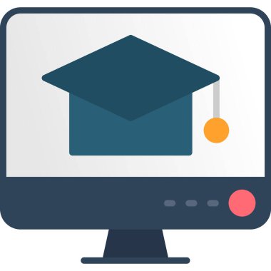 Çevrimiçi öğrenme vektörü simgesi